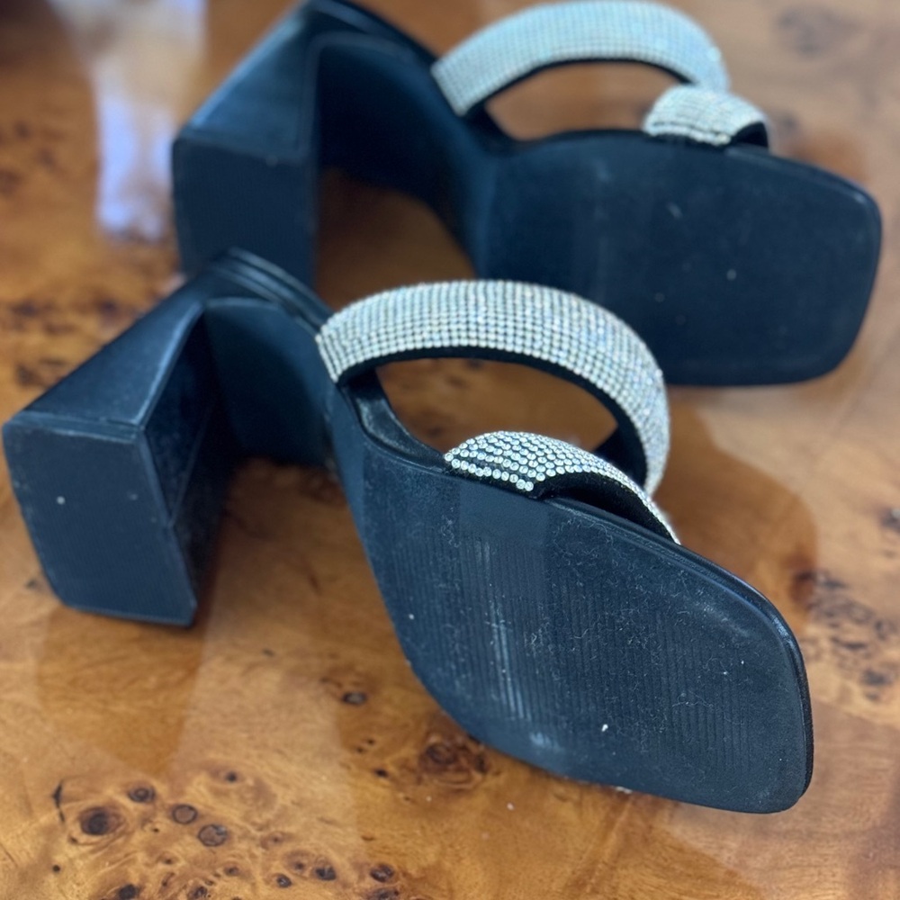Open Edit | Rhinestone block heel | Size 6.5 - Picture 2 of 2